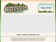 Tablet Screenshot of creeksidecabins.com